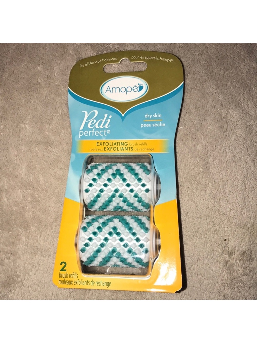 Amope Pedi perfect Exfoliating Brush refills 2 pack New in Packaging